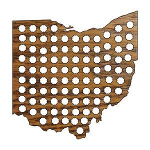 Ohio State Bottle Cap State Map